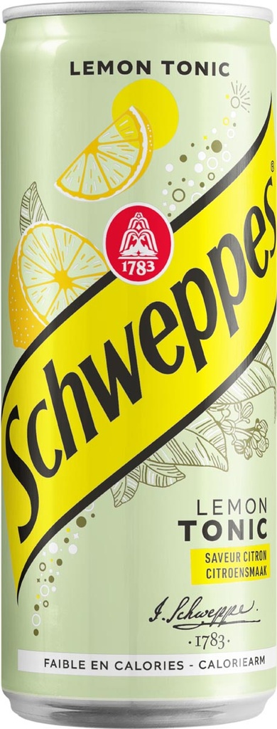 Frisdrank Schweppes Lemon Tonic sleek blik 33cl (24)