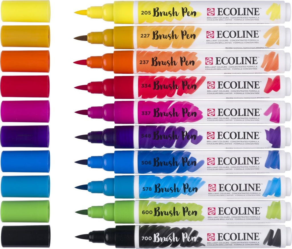 Brushpen Talens Ecoline primair assorti (10)