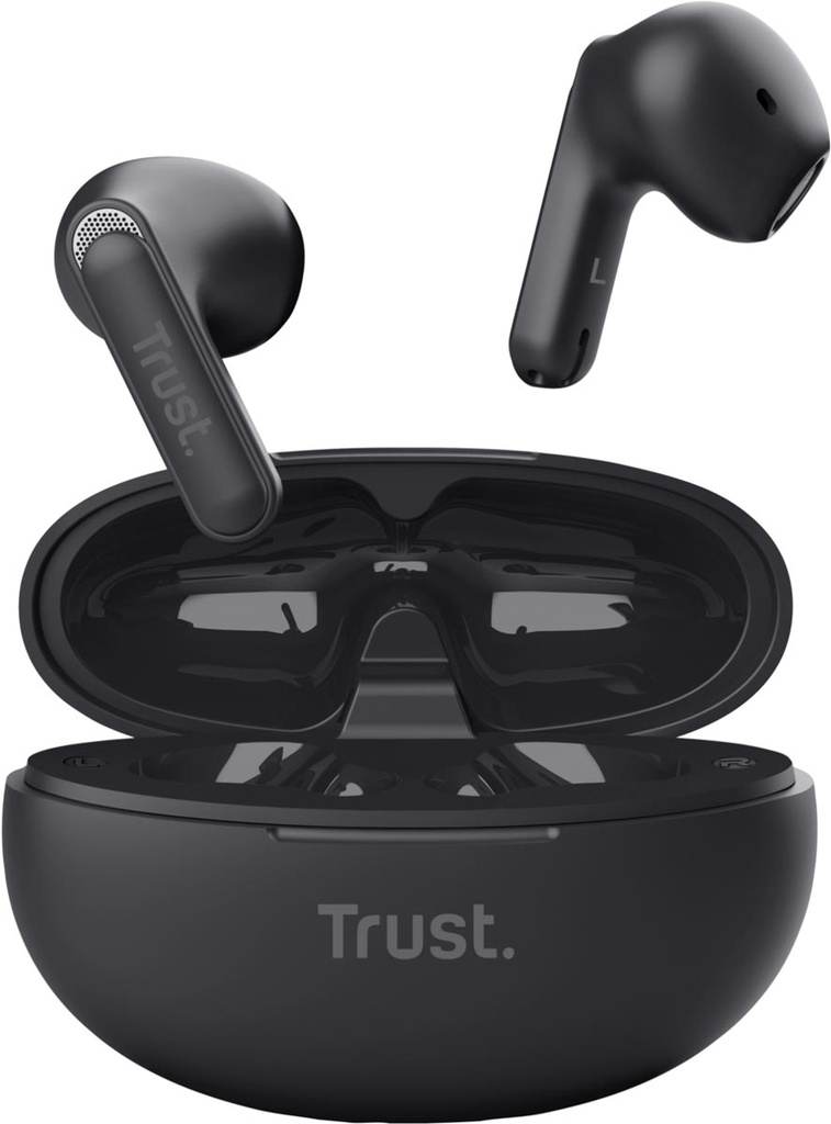 Oortjes draadloos Trust Yavi Bluetooth noice cancelling earphones zwart