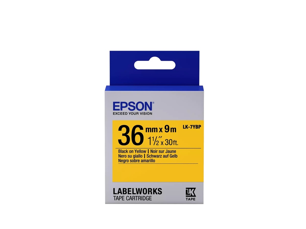 Epson tape cartridge LK-7YBP 36mm x 9m zwart op geel