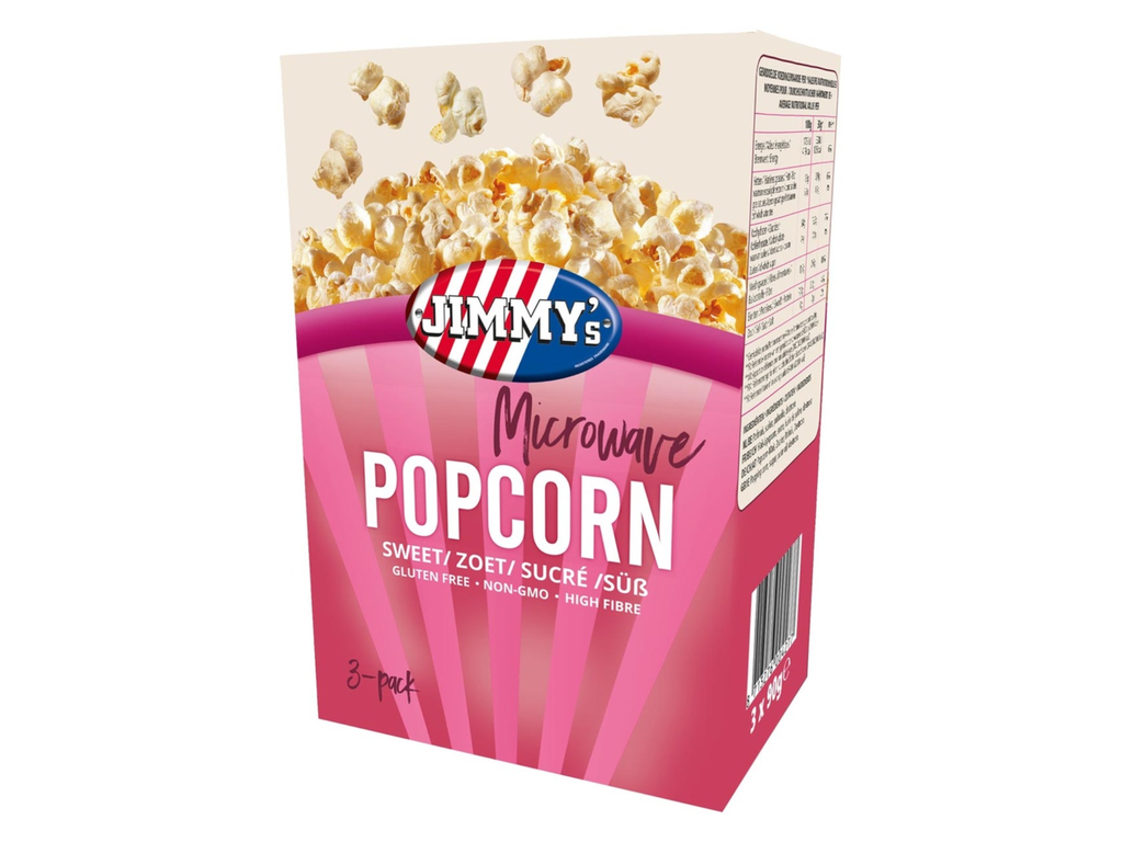 Popcorn Jimmy's Popcorn Microwave zoet doos van 3x90g