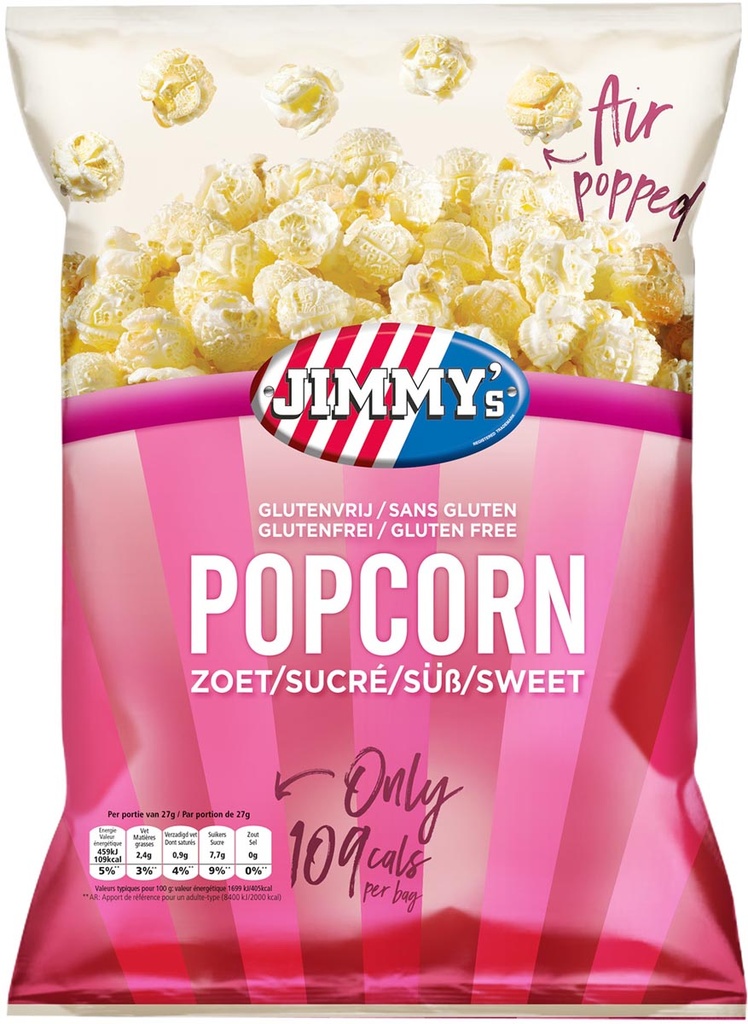 Popcorn Jimmy's zoet zak 27g