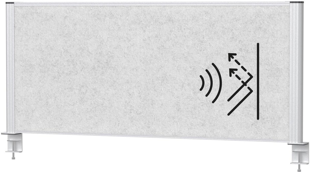 Akoestisch bureauscherm MAULconnecto 120x50cm lichtgrijs frame zilver