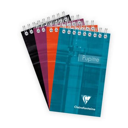 Spiraalschrift Clairefontaine Metric Pupitre karton 8,5x14cm 160blz zonder kantlijn assorti