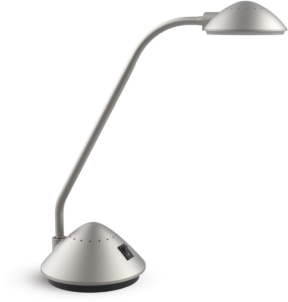 Bureaulamp Maul Arc LED niet dimbaar 3000Kelvin 290lumen op voet zilver
