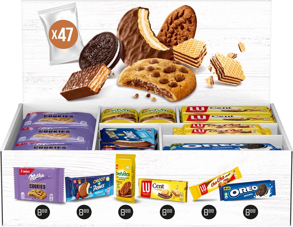 Koeken assortiment van Milka, Oreo en Lu mix (47)