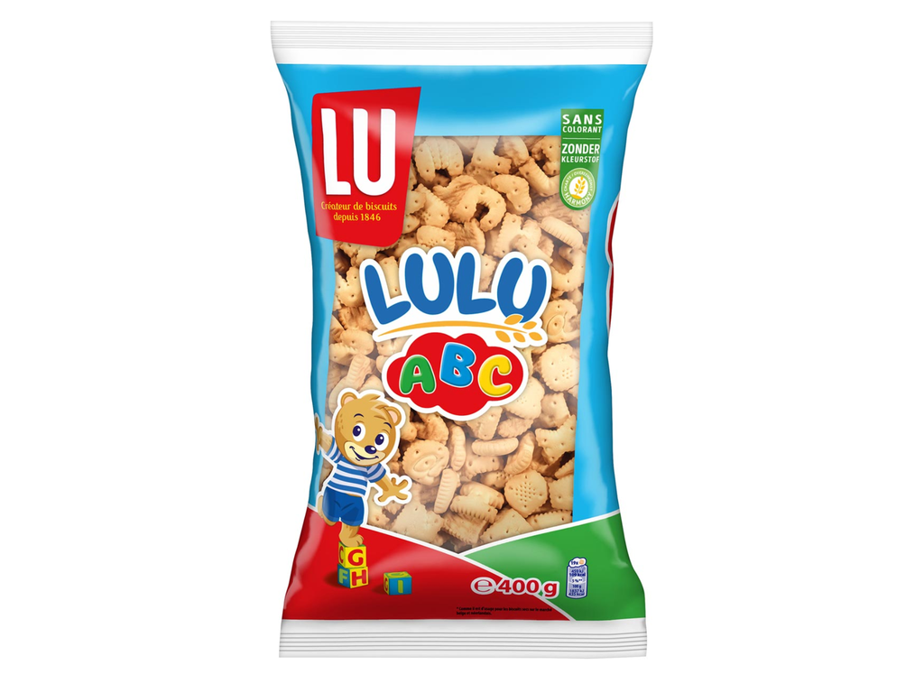 Koekjes LU Lulu ABC letterkoekjes zak 400g