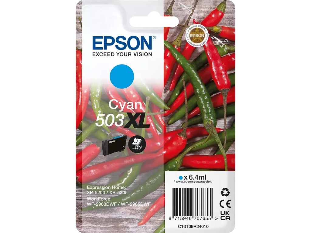 Cartridge Epson Inkjet 503XL 470 pag. CY