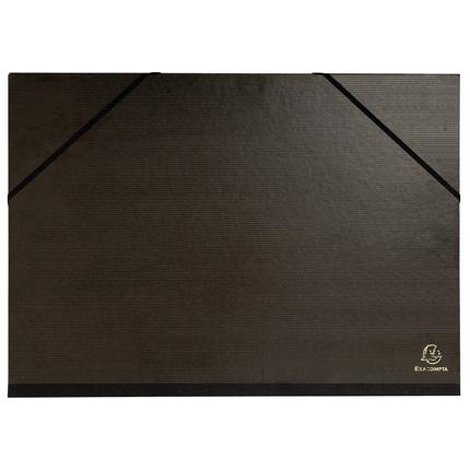 Tekenmap Exacompta karton 32x45cm met elastieken zwart vernist