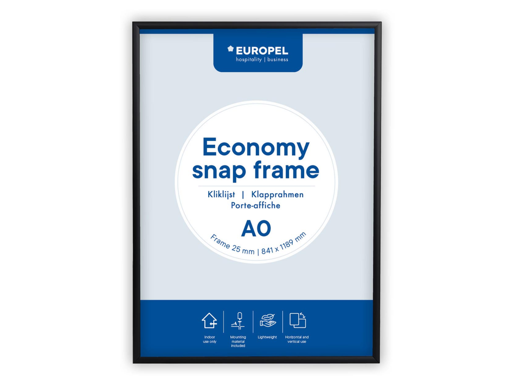 Kliklijst Europel Economy A0 lijst 25mm zwart