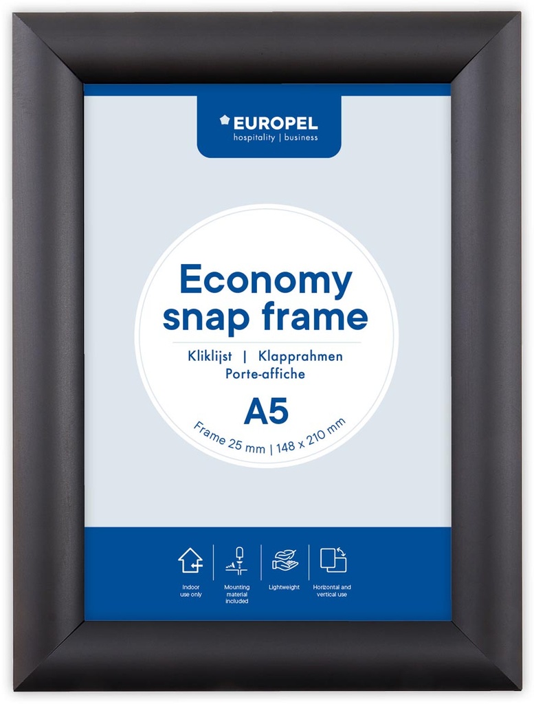 Kliklijst Europel Economy A5 lijst 25mm zwart