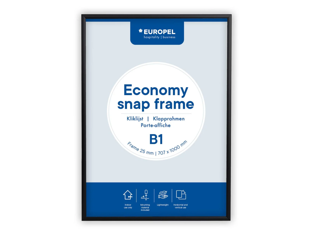Kliklijst Europel Economy B1 707x1000mm lijst 25mm zwart