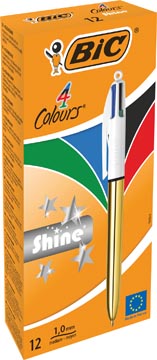 Balpen Bic 4 Colours Shine goud