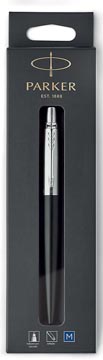 Balpen Parker Jotter blauwe inkt medium punt blister CT zwart/zilver
