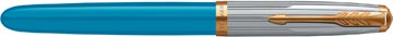 Vulpen Parker 51 Premium blauwe/zwarte inkt fijne punt giftbox GT turkoois/goud