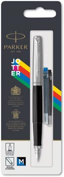 Vulpen Parker Jotter Originals blauwe/zwarte inkt medium punt CT blister zwart/zilver