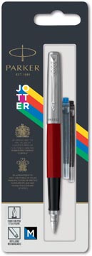 Vulpen Parker Jotter Originals blauwe/zwarte inkt medium punt CT blister rood/zilver