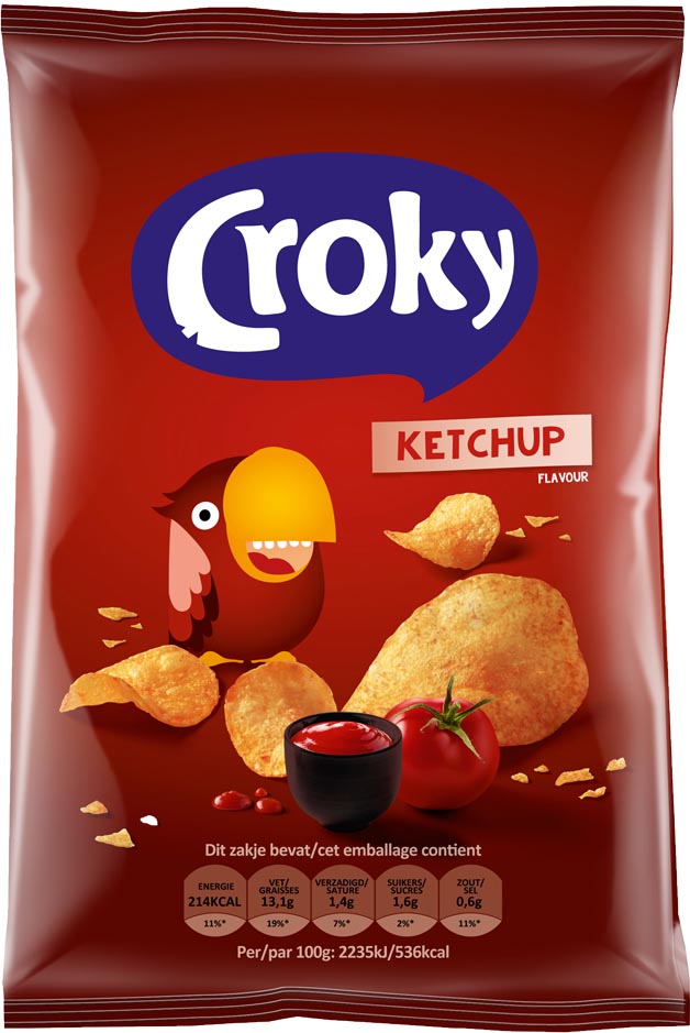 Chips Croky ketchup zakje 100g