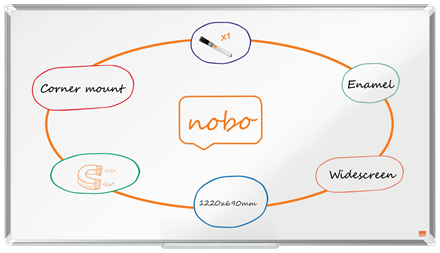 Whiteboard Nobo Premium Plus widescreen emaille 122x69cm (55") magnetisch 