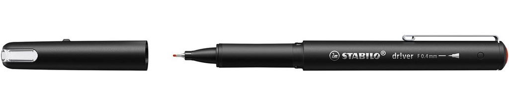 Fineliner Stabilo dr!ver fijne punt 0,4mm rood