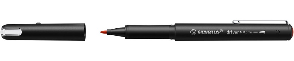 Fineliner Stabilo dr!ver medium punt 0,8mm rood