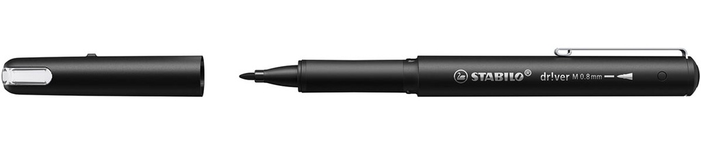 Fineliner Stabilo dr!ver medium punt 0,8mm zwart