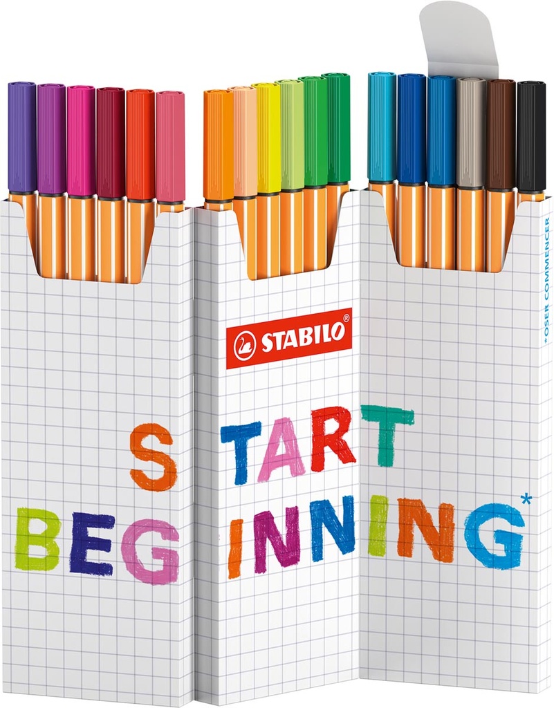 Fineliner Stabilo Point 88 deskset assorti (18)