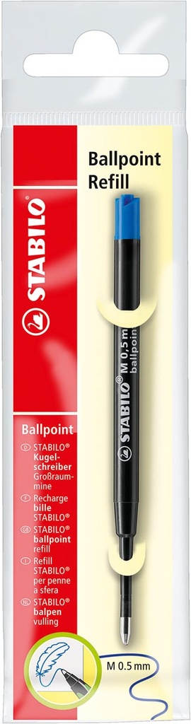 Navulling balpen Stabilo medium punt 0,5mm blauw