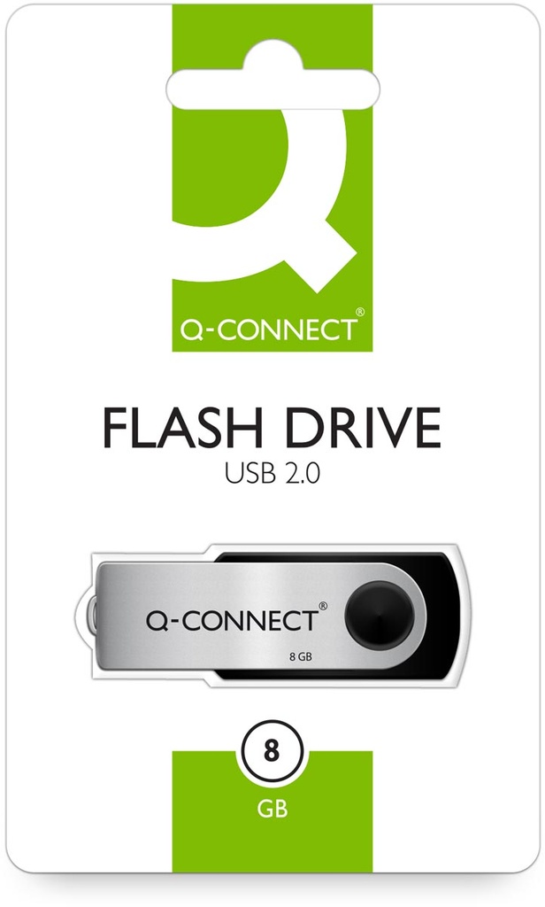 USB-stick 2.0 Q-Connect 8 GB zwart-zilver