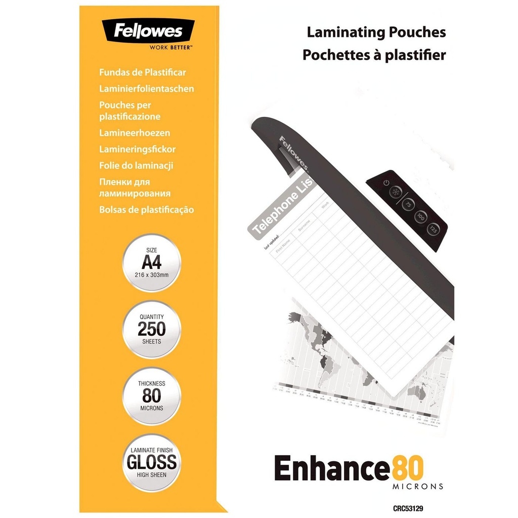 Lamineerhoes Fellowes ImageLast Enhance A4 2x80µ (250) (CRC53129)