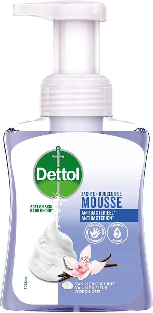 Handzeep Dettol mousse orchidee en vanille flacon 250ml