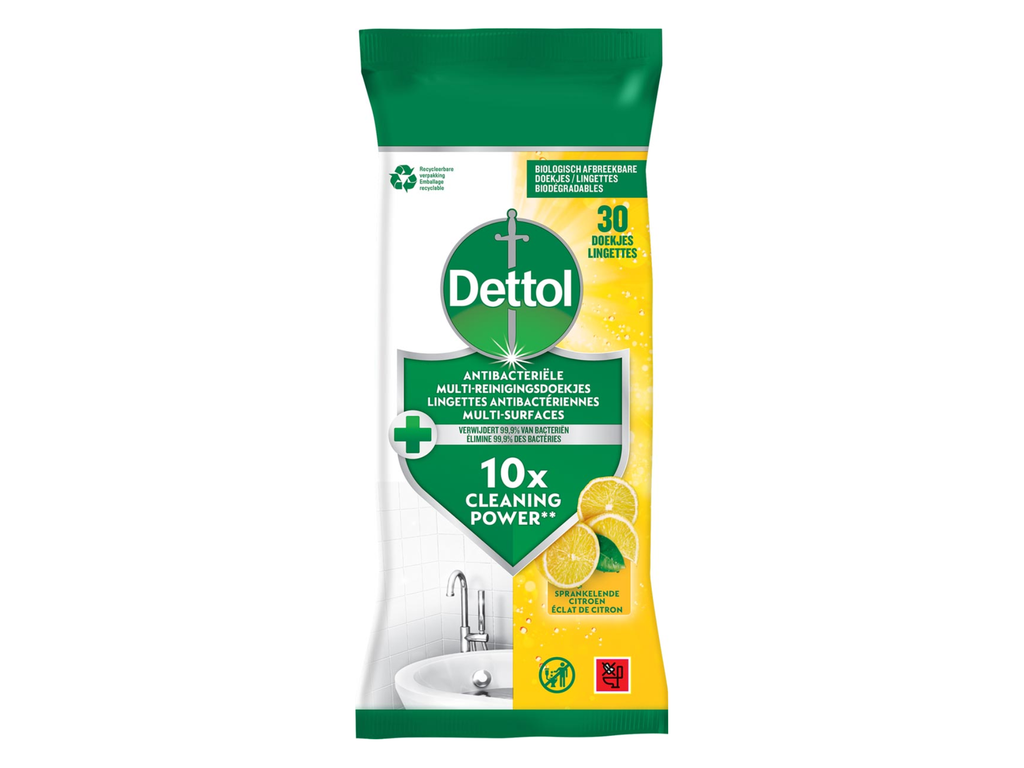 Reiningsdoekjes Dettol antibacterieel citroen (30)