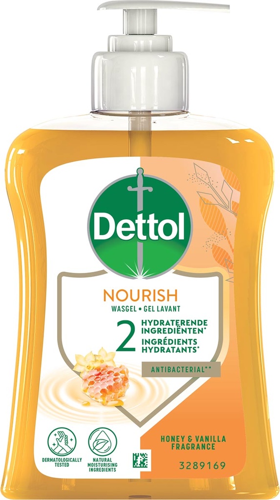 Handzeep Dettol Nourish honing en vanille flacon 250ml