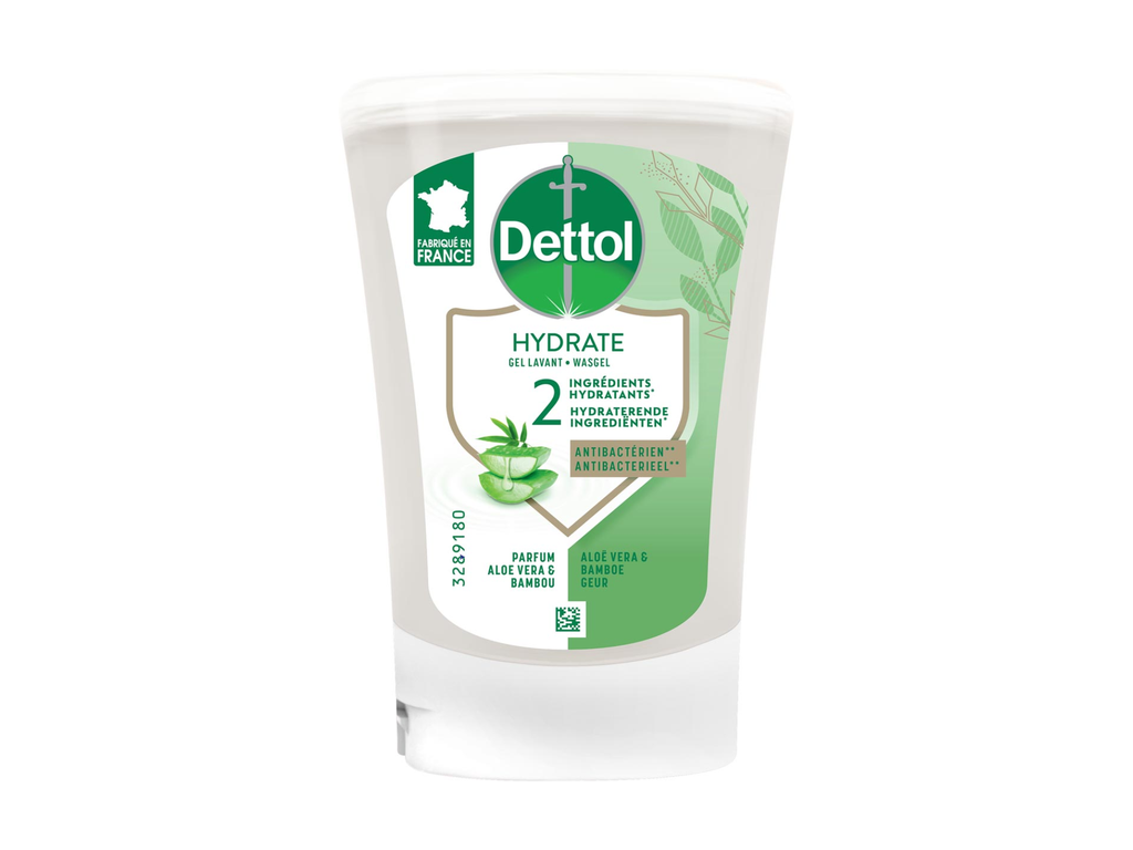 Navulling handzeep Dettol Hydrate no touch aloë vera en bamboe 250ml