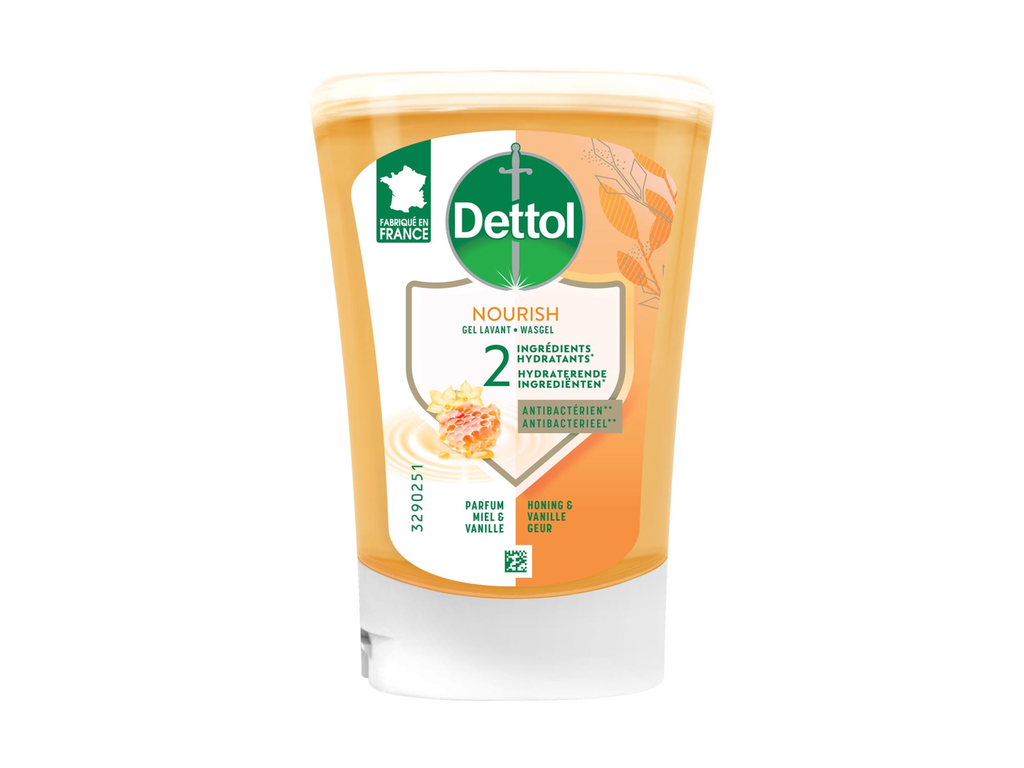 Navulling handzeep Dettol Extra care no touch honing en vanille 250ml