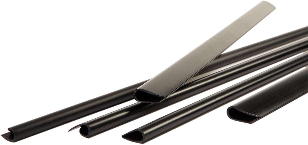 Klemruggen Pavo 3mm zwart (100)