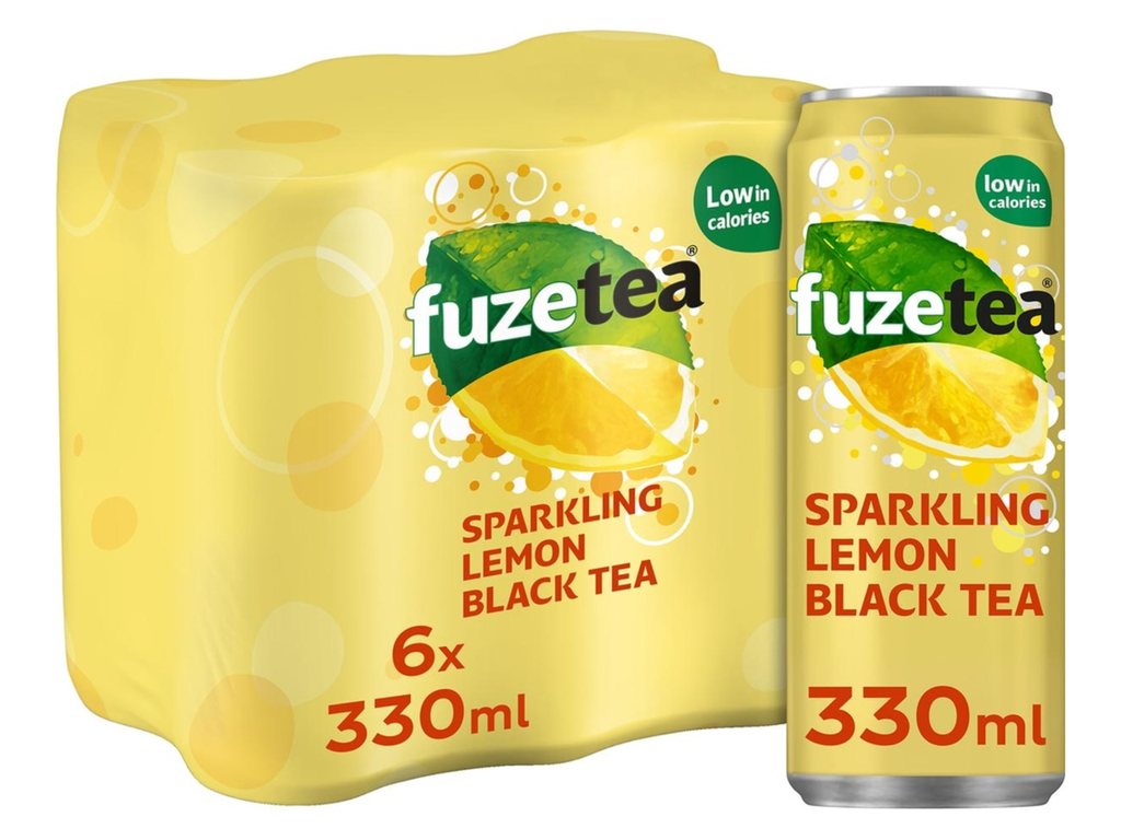 Frisdrank Fuze Tea bruisend black tea blik 33cl (24)