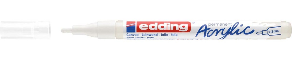 Acrylmarker Edding fijne ronde punt 1-2mm verkeerswit