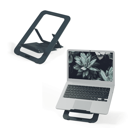 Laptopstandaard Leitz Ergo aluminium ultraplat donkergrijs