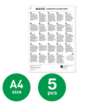 Reinigingsvellen voor lamineermachine Leitz Premium A3/A4 (5)