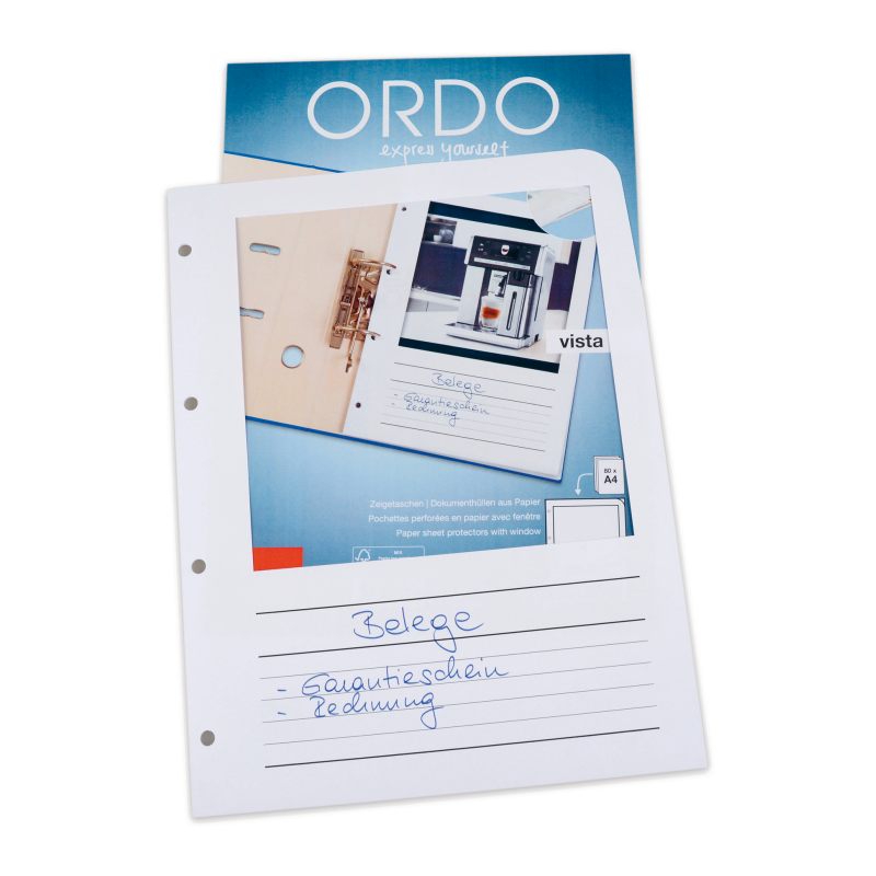 Map Elco ordo vista met venster + perfo wit 120gr (100)