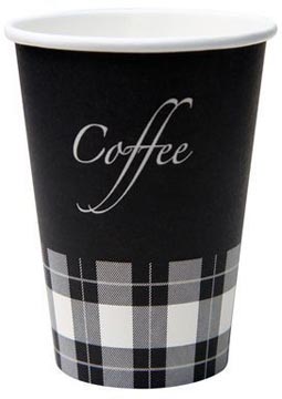Drinkbeker Premium karton 180ml Coffee zwart (100)