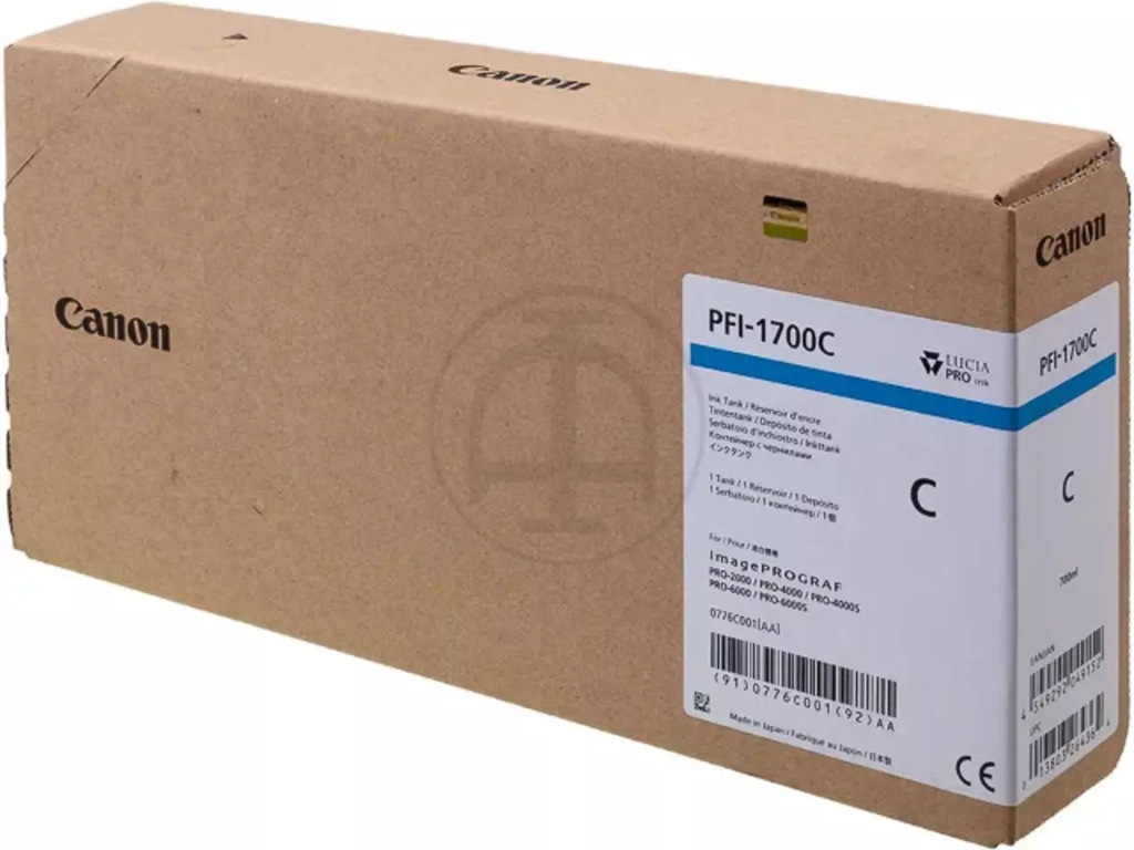Cartridge Canon Inkjet PFI-1700 imagePROGRAF iPF2000 700ml CY