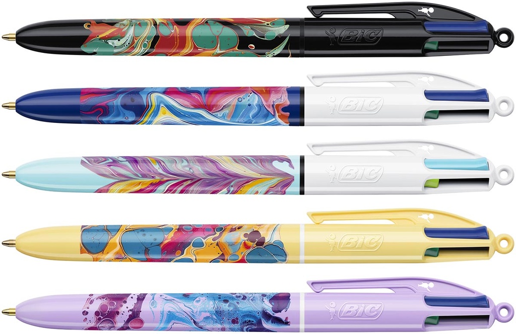 Balpen Bic 4 Colours Hydro Purple medium punt paars