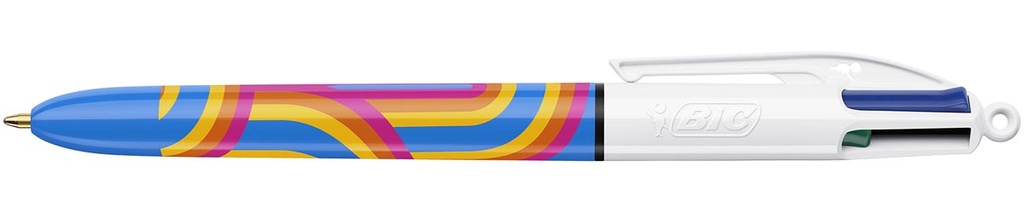 Balpen Bic 4 Colours Lines medium punt blauw