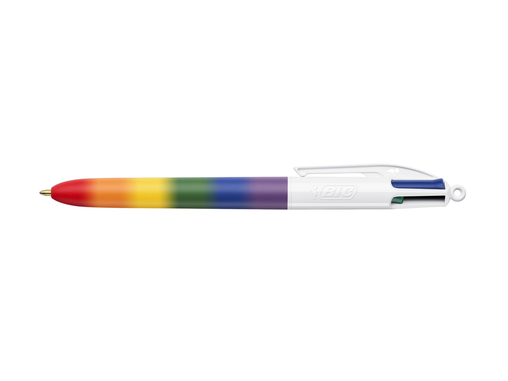 Balpen Bic 4 Colours Rainbow punch medium punt assorti