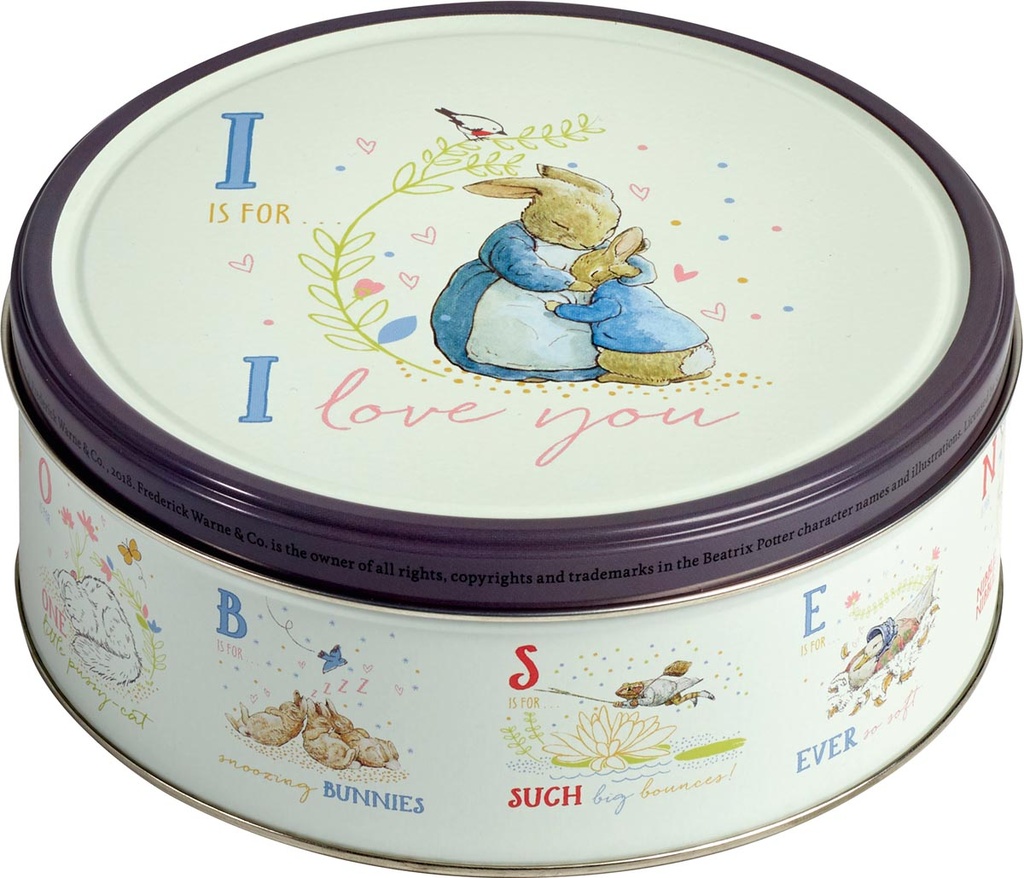 Koeken Hamlet Peter Rabbit metalen doos van 150gr