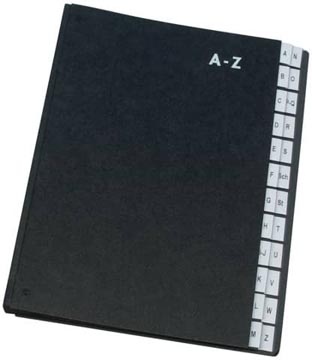 Sorteermap Q-Connect karton A4 24 delen A-Z zwart