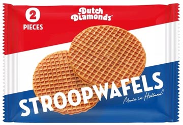 Stroopwafels Dutch Diamonds per 2 verpakt 2x40g