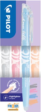 Markeerstift Pilot FriXion Light Natural grijs, koraal, hemelsblauw, lichtoranje set (4)